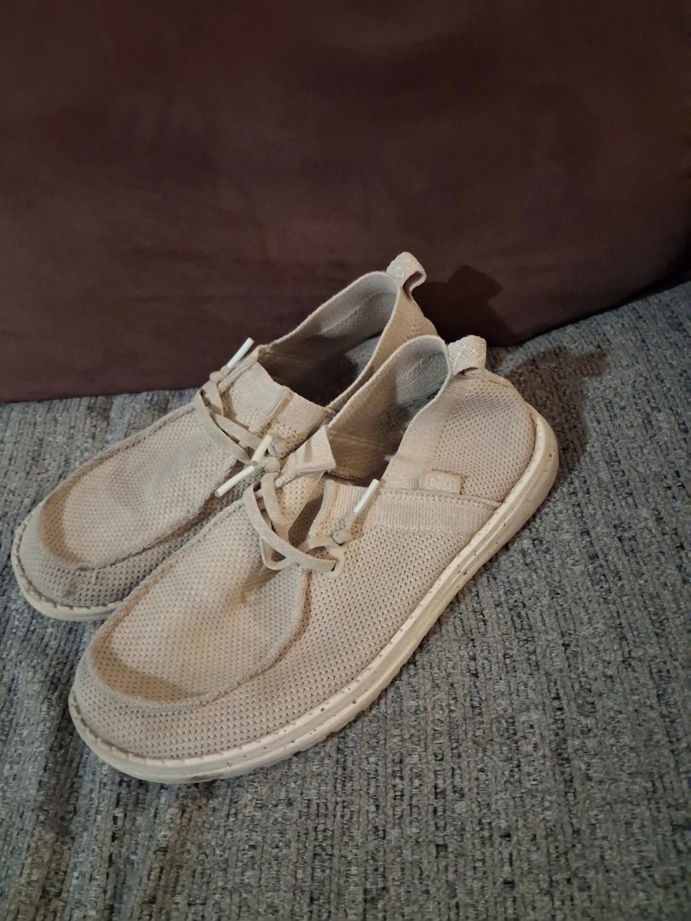 HEYDUDE Wendy Halo Slip On Shoe, Beige Size 6 | Lightweight Casual